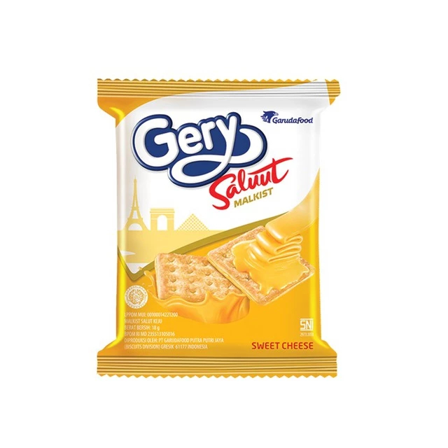 

Gery Saluut Malkist Sweet Cheese 1 Renceng isi 10pcs x 18g - 1 Karton isi 12 Renceng