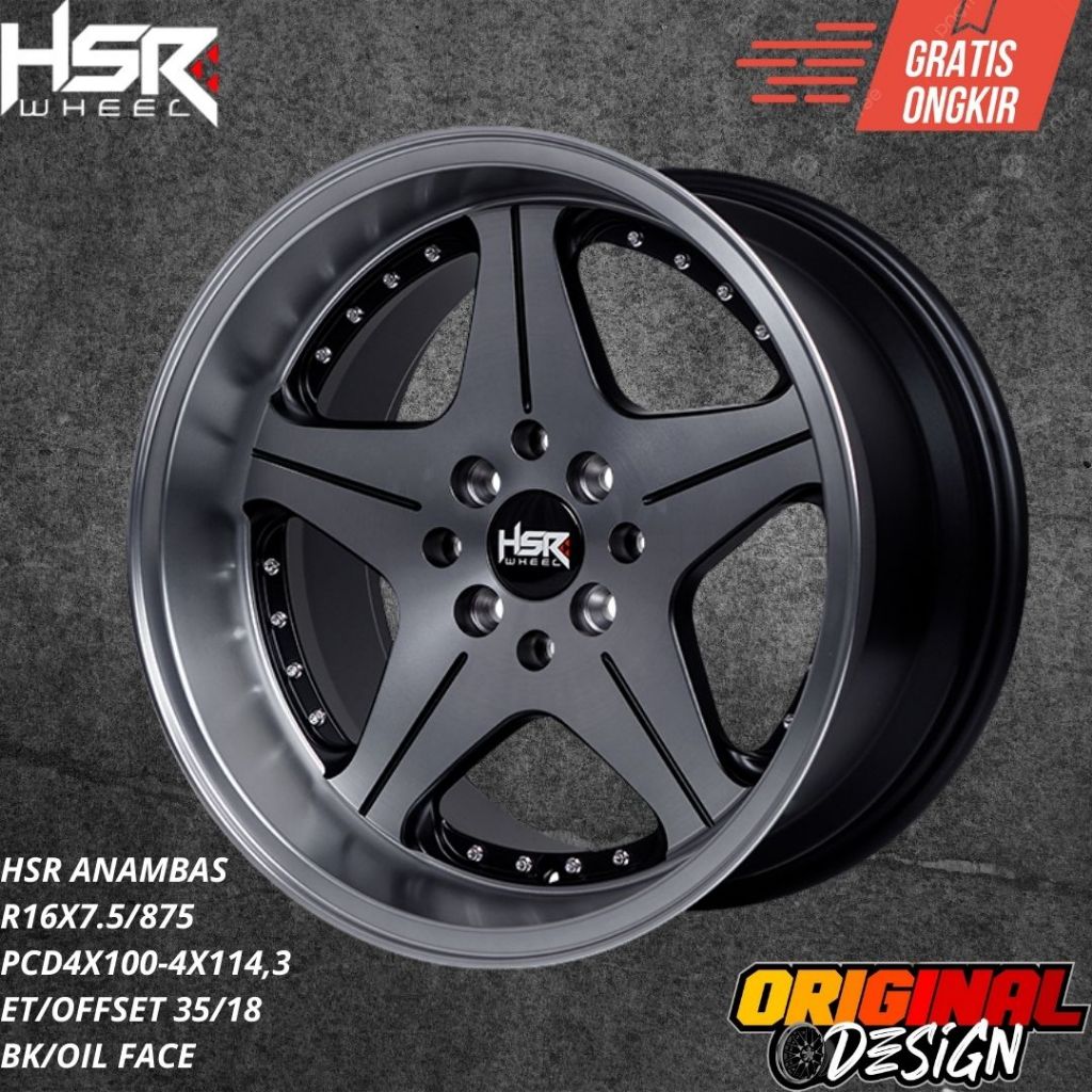 Velg mobil concave/celong ring 16 pelek hsr R16 UNTUK , CITY , VIOS , GRAND LIVINA , ROCKY