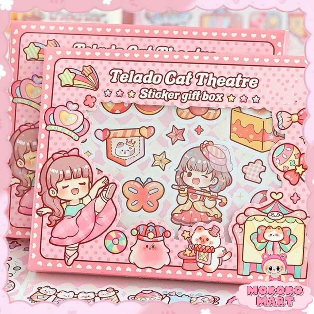 

MM Stiker 1 Box DIY Lucu Dekor Buku Jurnal Dodogirl Cat Theatre14 Lembar Sudah Cutting Kado TLD152