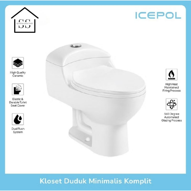 Kloset Duduk Icepol IC 8025/Closet Ceramic One Piece Closet