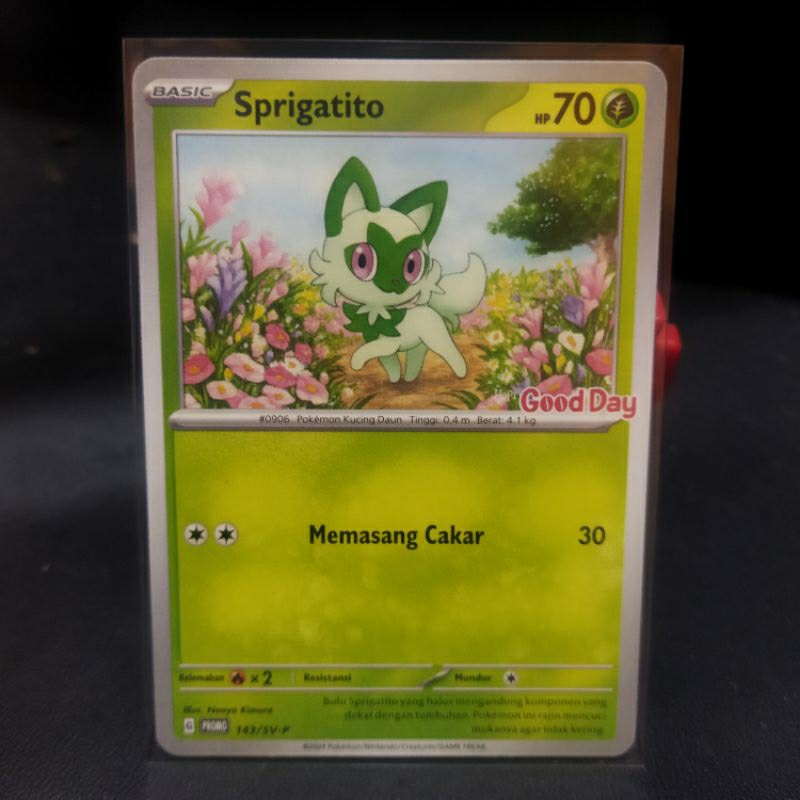 Sprigatito Good day promo card original Pokemon TCG Indonesia