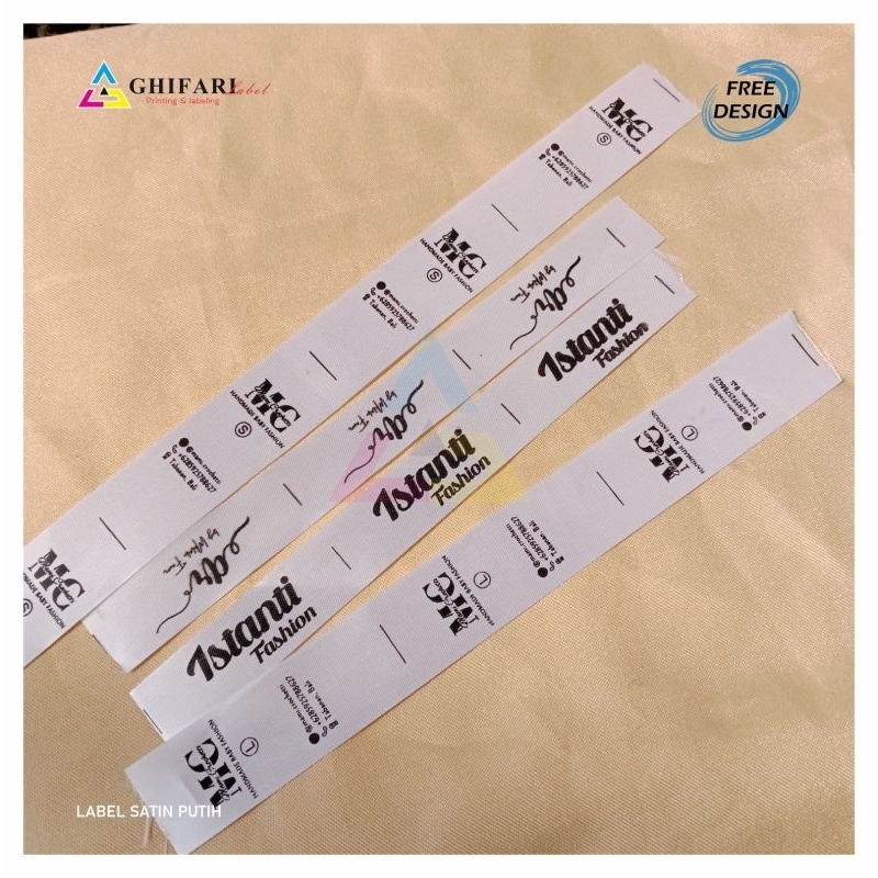 satin tebal / satin import / label pakaian / label washing