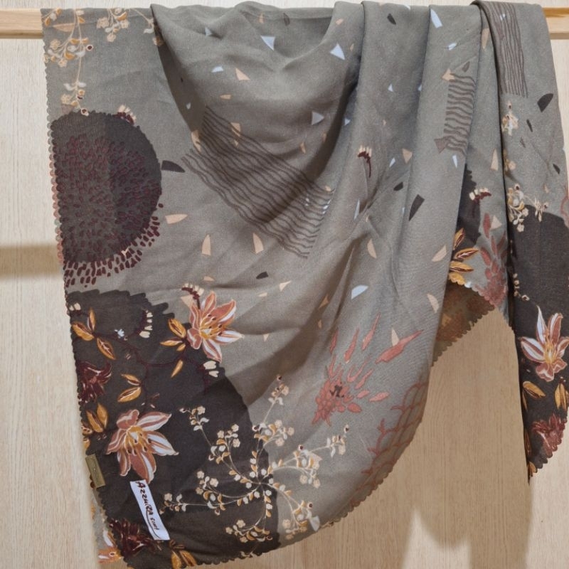 PRELOVED - Jilbab segiempat motif, hijab polos, hijab motif, Hijab Voal premium Preloved