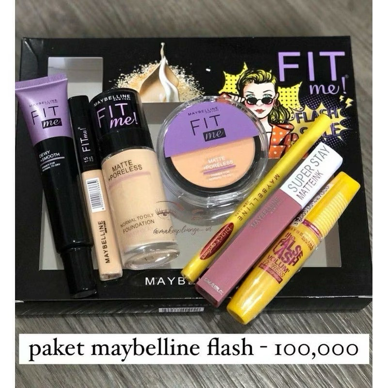 MAYBELLINE / Paket Makeup Maybelline Fit Me Box 4in1/ Paketan Kosmetik Ringan