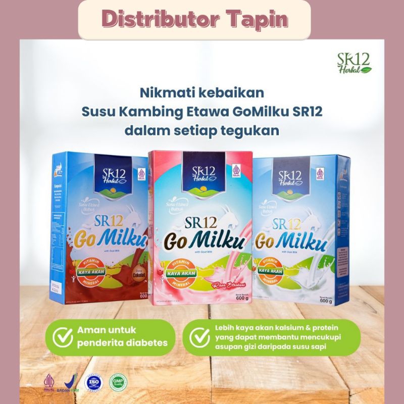 

TERLARIS!!! GOMILKU SR12 600GR ORIGINAL/COKLAT 600GR / SUSU KAMBING ETTAWA / SUSU HERBAL