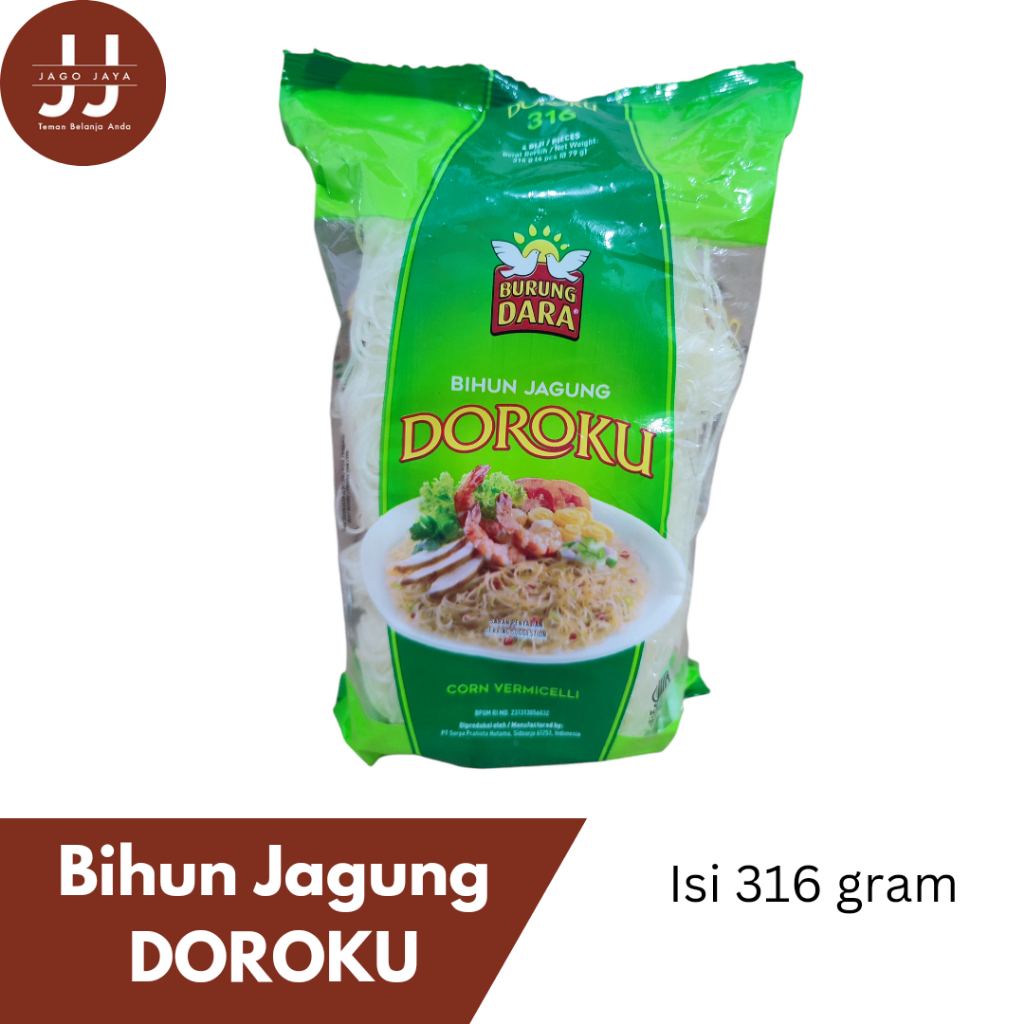 

[Jago Jaya] BIHUN DOROKU isi 4 Keping - Bihun 316 gram - BIHUN Jagung - Bihun Cap Doroku