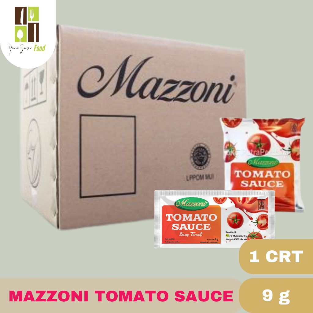 

Mazzoni Tomato Sauce / Saus / Saos Tomat Sachet 9gr 1 Carton Isi 15 Pack