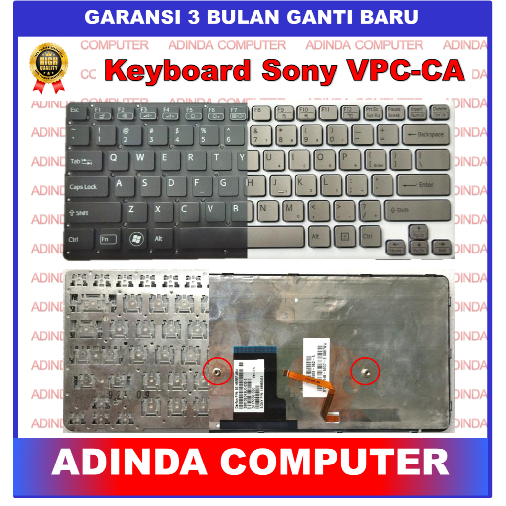 Keyboard Sony VPC-CA VPC-CA15FF VPC-CA16FH VPC-CA190X Silver Backlight Backlite