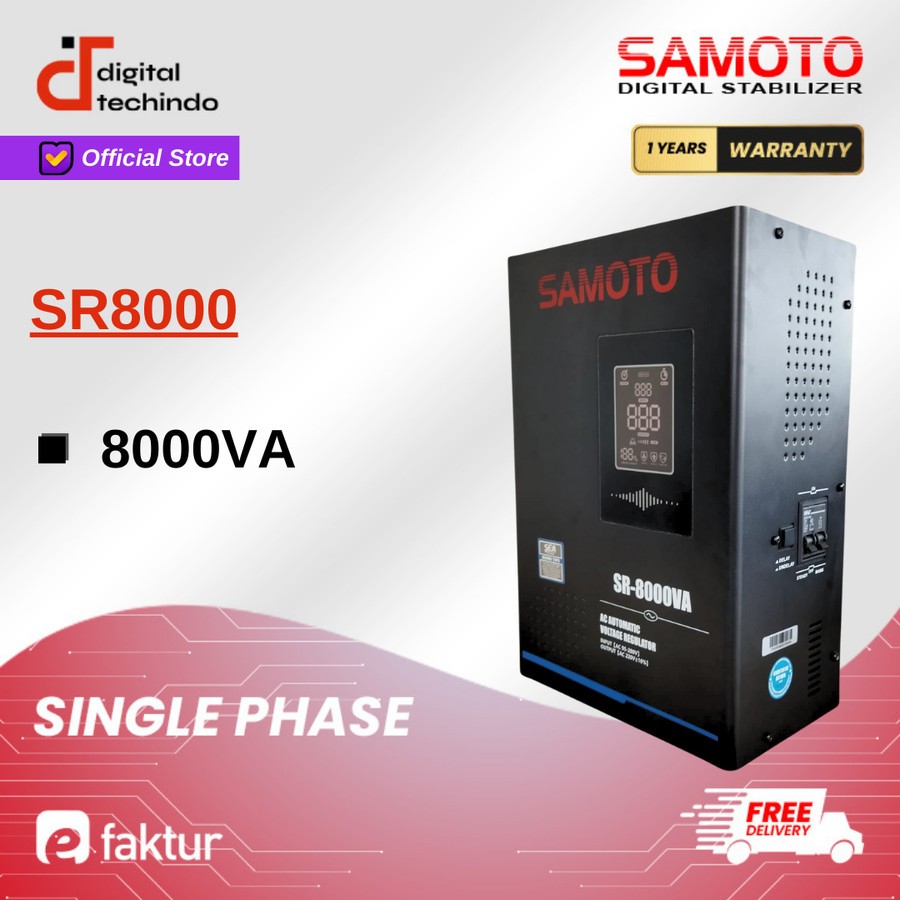 SAMOTO Stabilizer Relay 8000VA AVR Stabiliser Relay Controlled Series SR8000