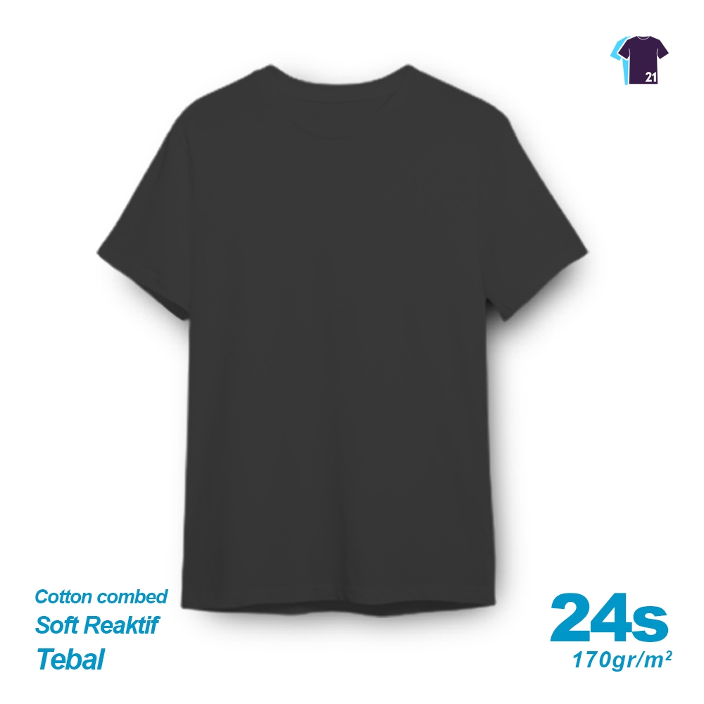 Kaos Polos Hitam Cotton Combed 24s