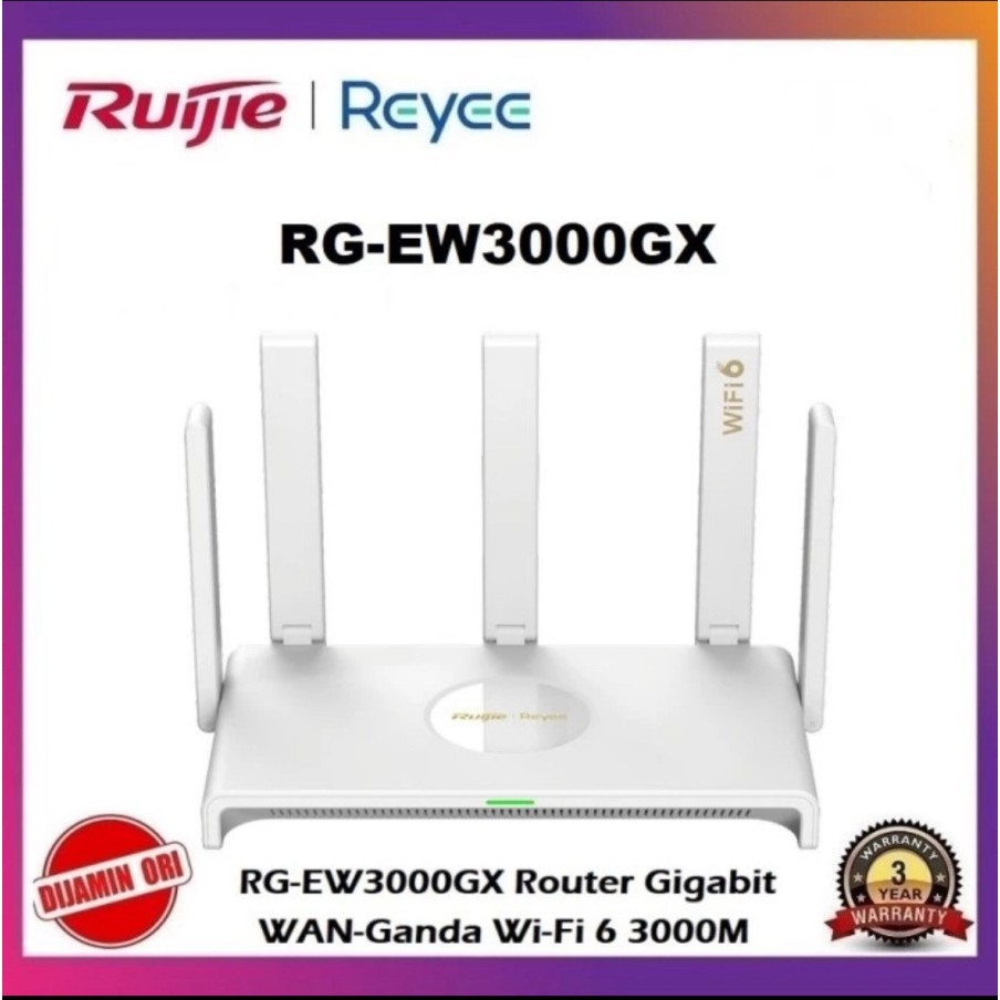Ruijie Reyee RG-EW3000GX Wi-Fi 6 Dual-band Gigabit Mesh Reyee Router RG EW3000GX EW3000 PAKET