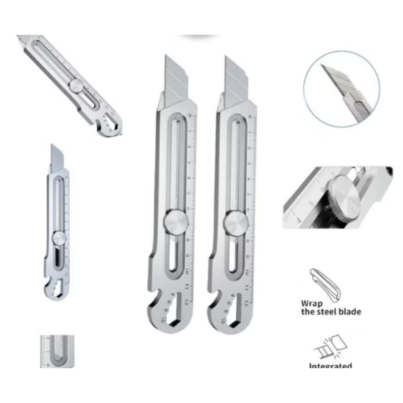 

Cutter Pisau Tajam Besar Baja Stainless Anti Karat Bahan Kuat Tebal Bagus Multifungsi