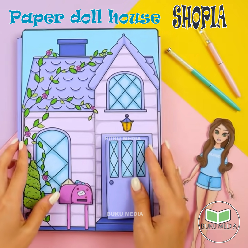 paper doll house SHOPIA HOUSE quiet busy book mainan kertas edukatif anak bongkar pasang viral