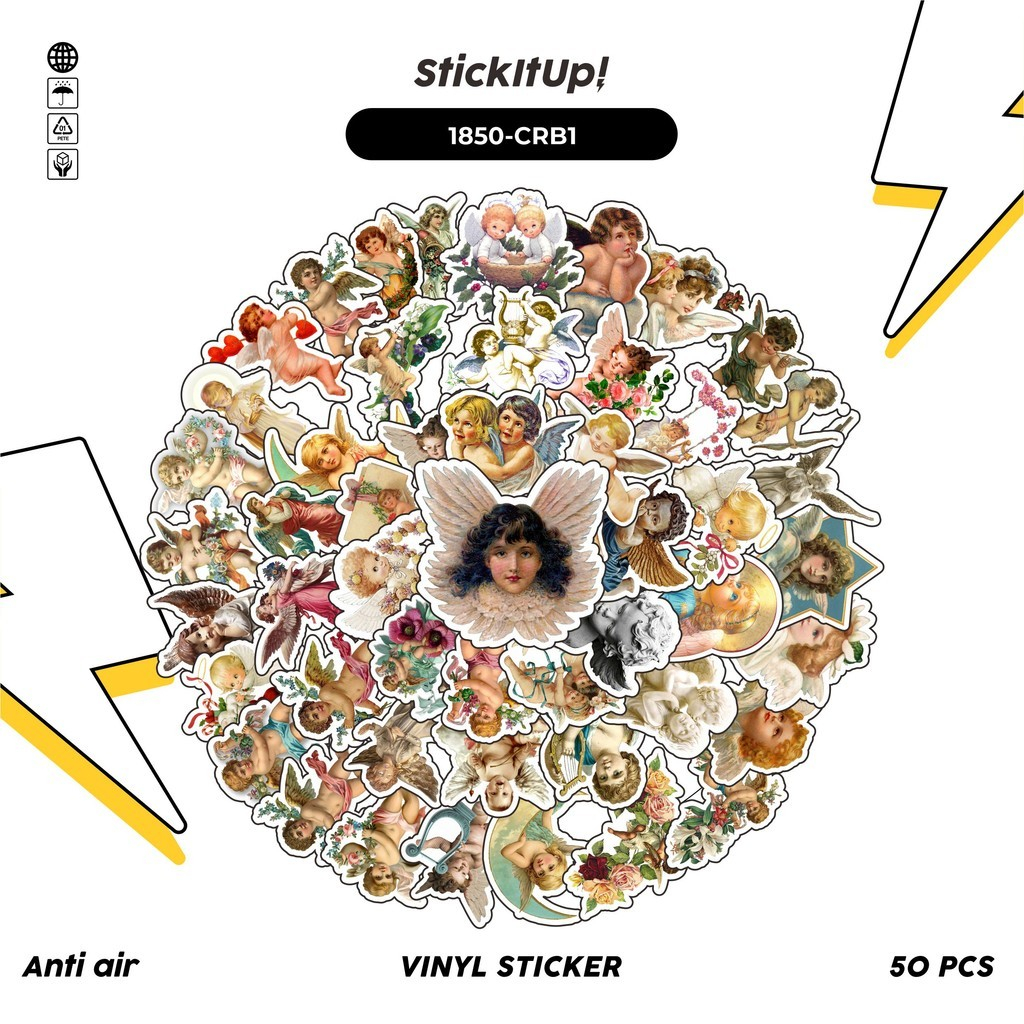 

COD✨ 50 Pcs Stiker VINTAGE SERIES CHAR CHERUB MIX 01 Lucu Anti Air Untuk Dekorasi Notebook Sepeda Skateboard Handphone DIY