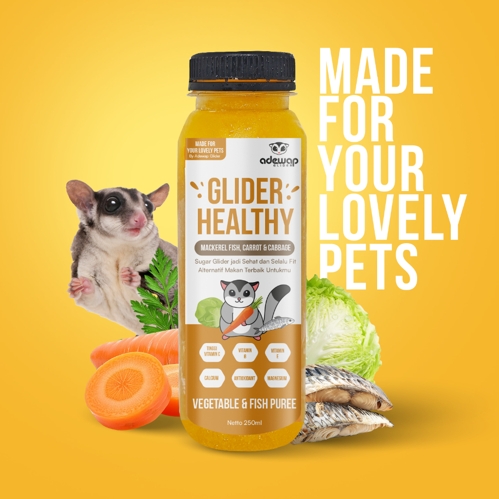 ADEWAP GLIDER Healthy Vegetable & Fish Puree : Mackerel Fish Carrot Cabbage - 250ml
