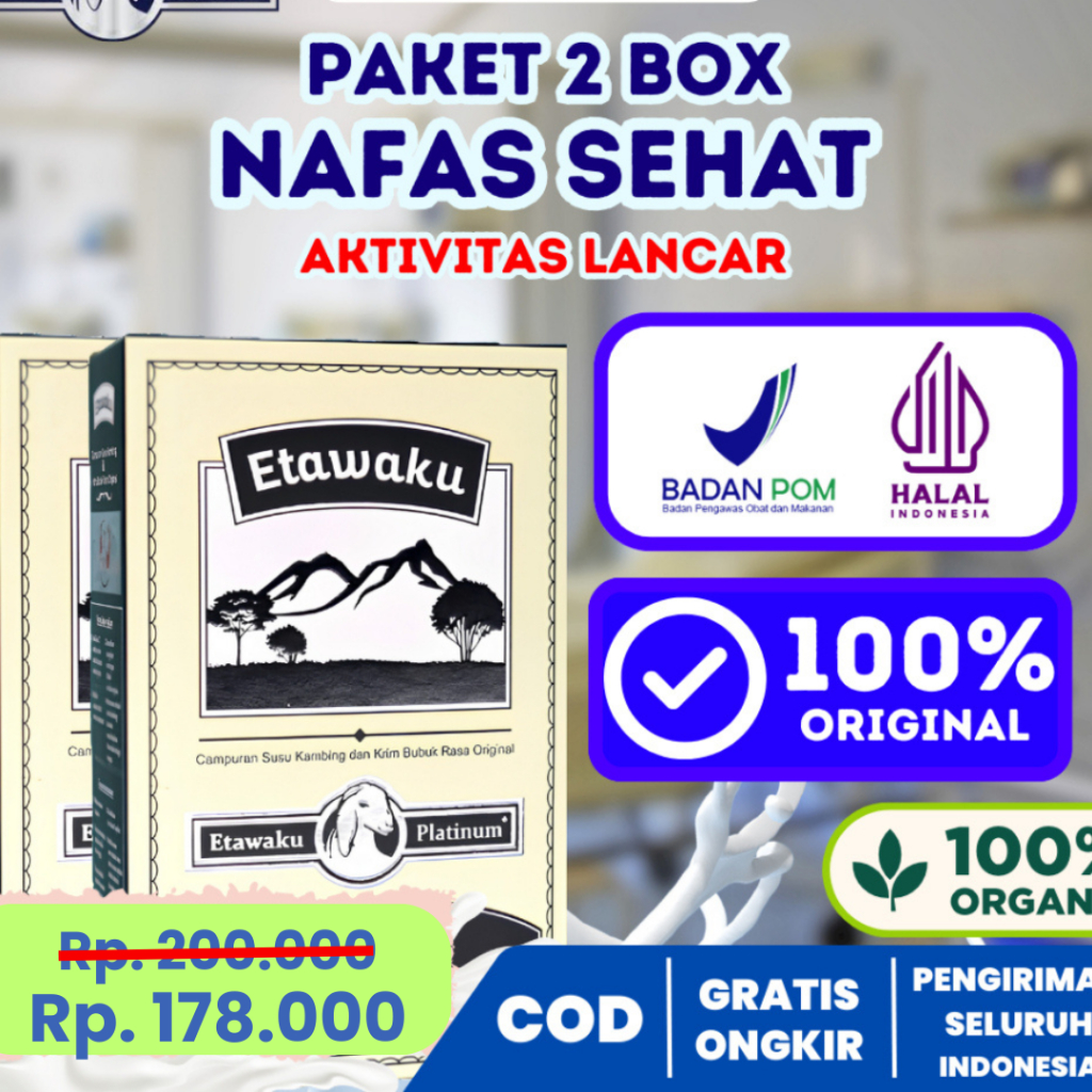 

Paket 2 Box Etawaku Susu Kambing Etawa | Obati Sesak Nafas - Asmah dan Bronkitis - Darah Tinggi