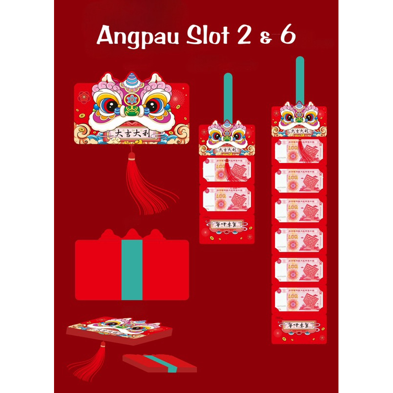 

Angpao imlek panjang 2025 ular barongsai tarik 6 slot dan 2 slot lucu dan unik angpau