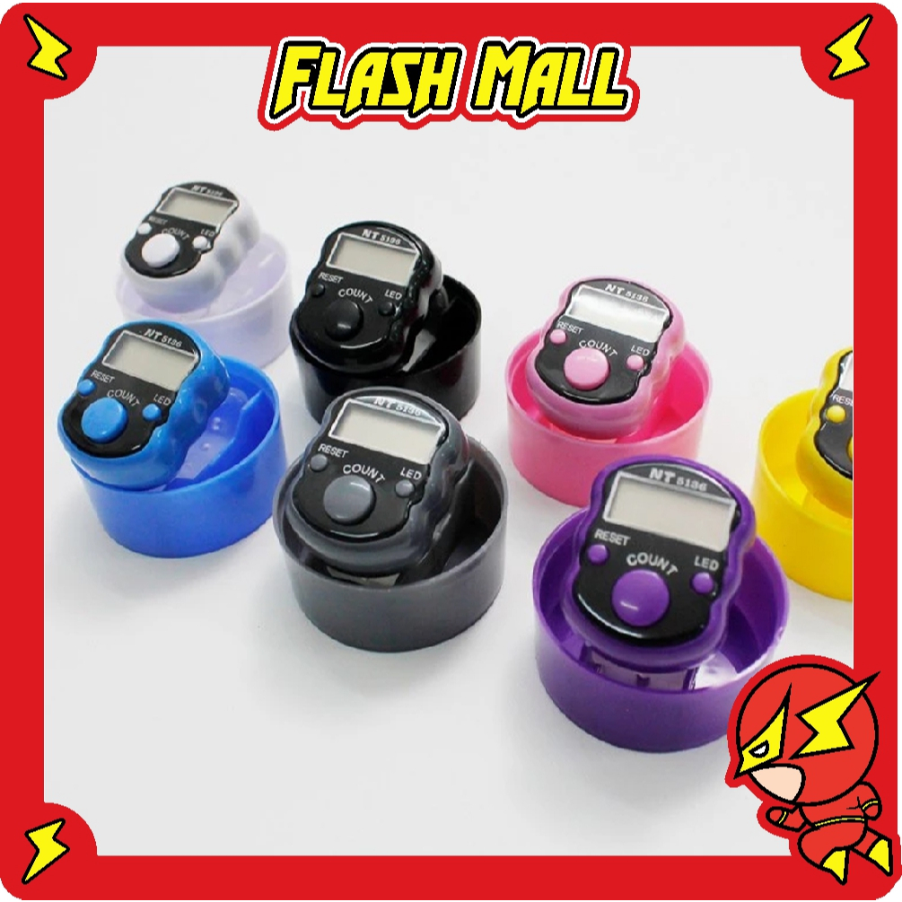 FLASHmall Tasbih Digital LED Mini Alat Hitung Jari Free Kotak Model Bulat R1188