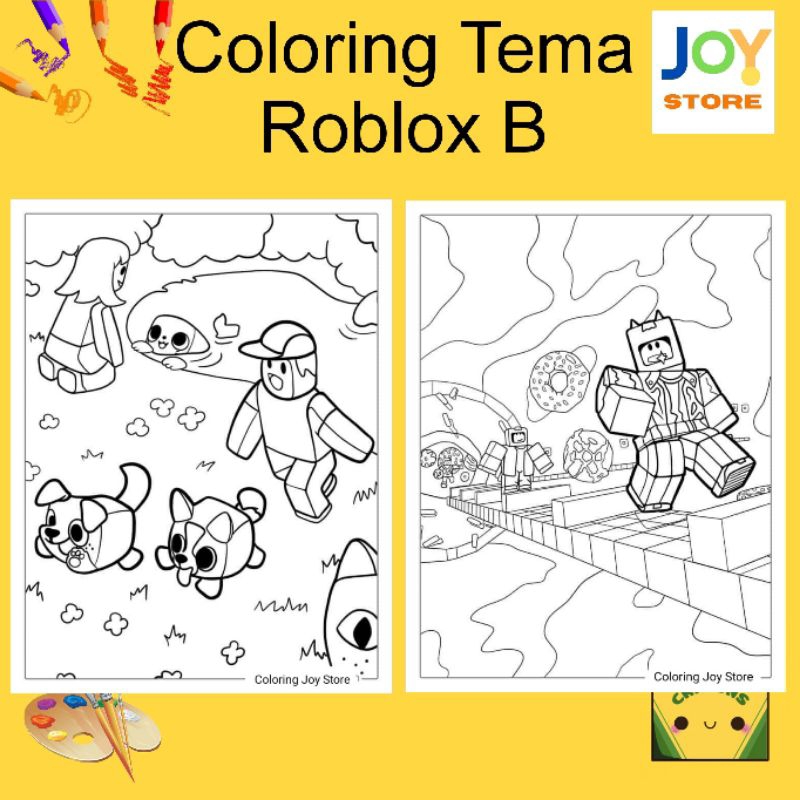 

Kertas Gambar Mewarnai ukuran A4 dan A5 150 gsm - Coloring Paper Tema Roblox B Toko Joy Store