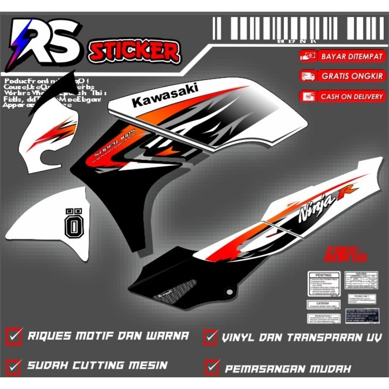 Stiker Striping NINJA kawasaki  R custom Variasi