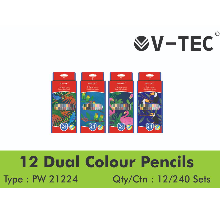 

VTEC DUAL PENSIL WARNA TYPE PW 21224 - 24 WARNA