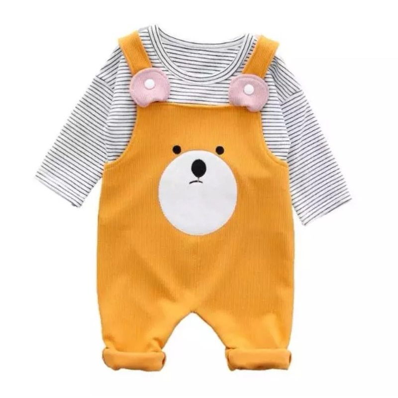 Hellownara Setelan Overall Anak 2-5 Tahun Laki laki Perempuan Bear Fun Jumpsuit