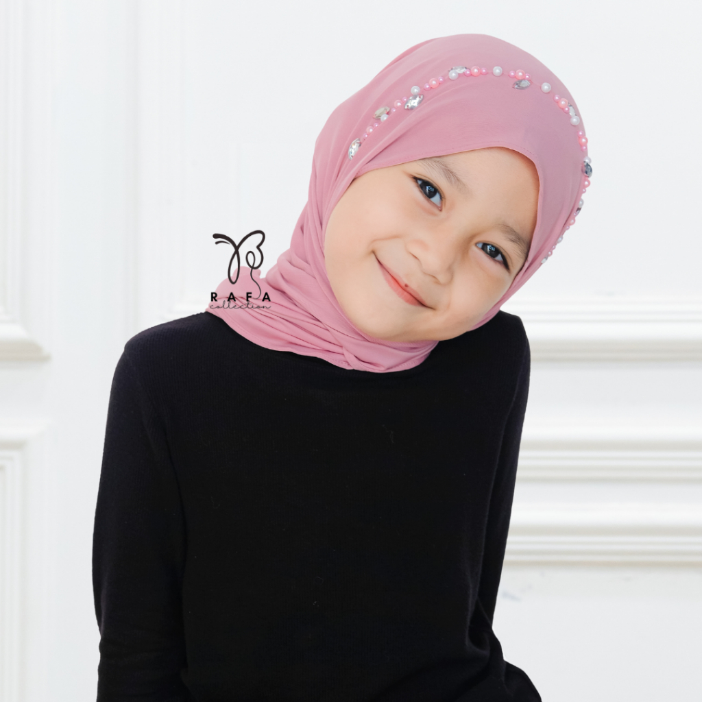 Pashmina Anak Instan Payet Oval | Pashmina Instan Oval Jersey Premium