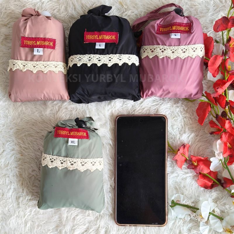 Mukena Abaya Traveling by Yurbyl Mubarok || Mukena Traveling Mini Pouch || Abaya Parasut Korea || Mu