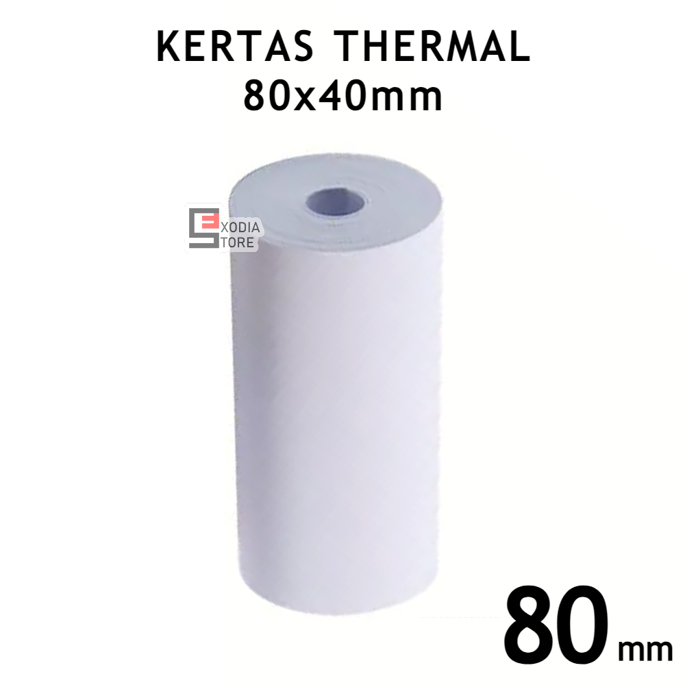 

Kertas Thermal 80mm ukuran 80x40mm Receipt Struk Thermal Paper 80 mm size 80x40mm isi 1 Roll