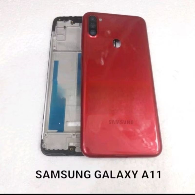 Kesing Housing Casing Full set SAMSUNG Galaxy A11 BackDoor Back Cover Tutup Belakang + Frame LCD A11