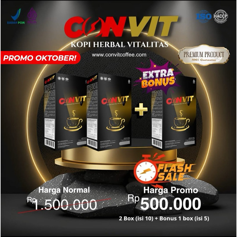 

CONVIT COFFEE 2box (isi 10) gratis 1box (isi 5)