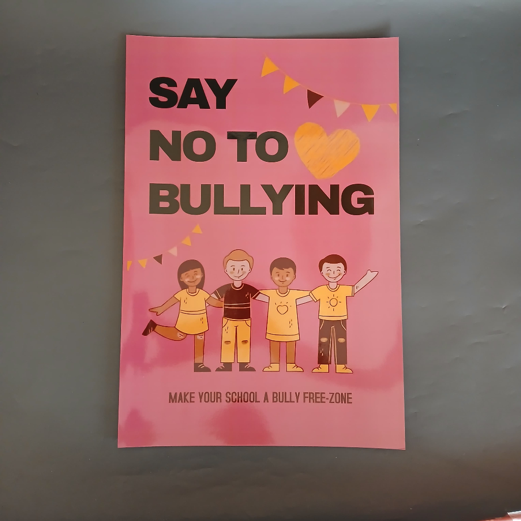 Poster Bebaskan lingkungan Sekolah Dari Bullying - Poster Sekolah Nyaman Tanpa Bullying