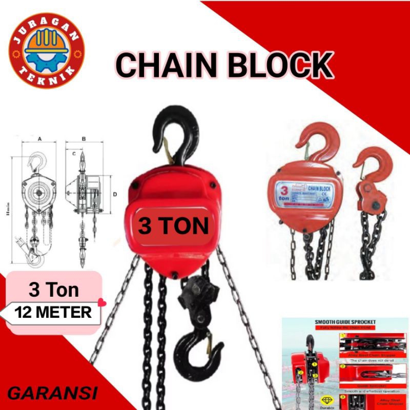 Takel 3 ton 12 meter