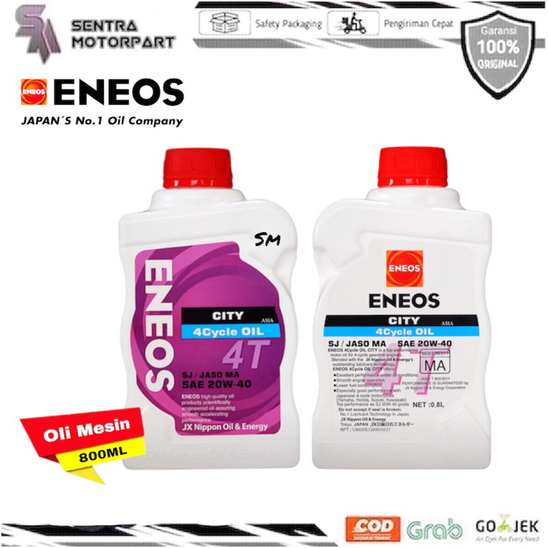 Oli mesin manual eneos 4T 20w40 800ml 0.8Liter