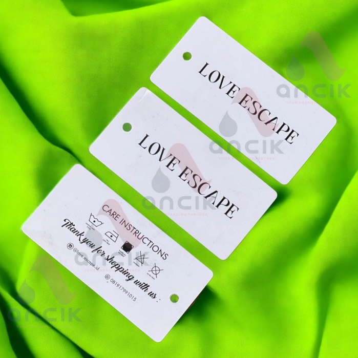 

500 Lusin HANGTAG ART PAPER 310 GSM,HANGTAG TIPIS,HANGTAG BAJU, MINIMAL 6.000 Pcs/500 Lusin CETAK 1 SISI