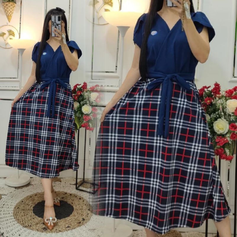 Dress Voxy / Dress Wanita / Daster Kotak Mayung Bawah