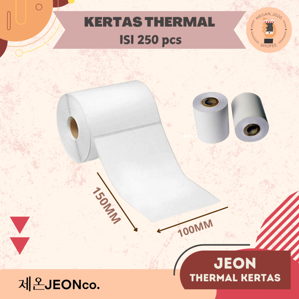 

(LEBIH TEBAL) KERTAS THERMAL Label Barcode Direct Sticker Paper Roll Printer Stiker 100 x 150 isi 250