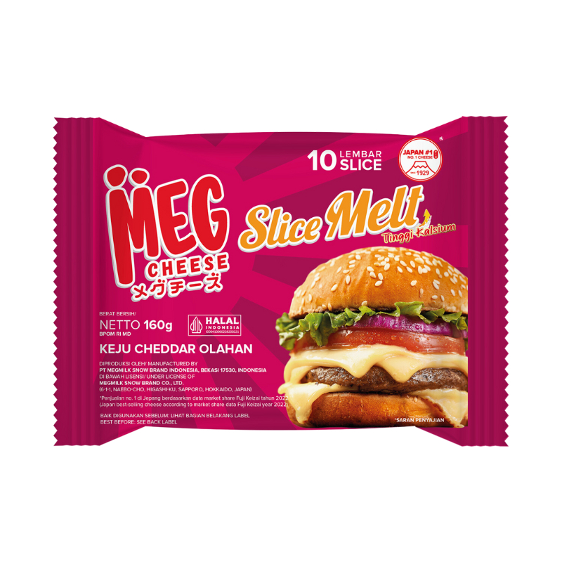 

KEJU MEG CHEDDAR SLICE MELT 10 LEMBAR | KEJU MUDAH LELEH