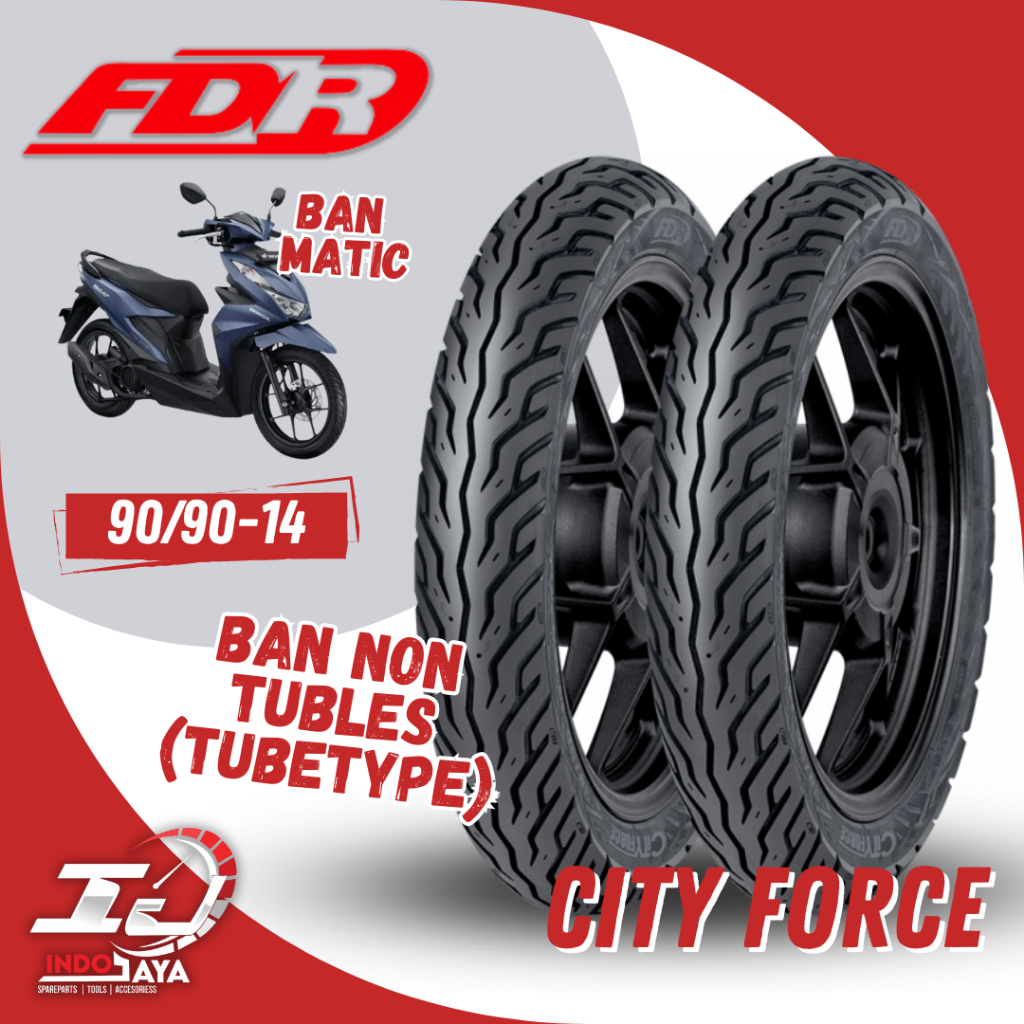 [READY COD] BAN LUAR TUBETYPE FDR CITY FORCE (70/90-14 - 80/90-14 - 90/90-14) BAN NON TUBLES / NON T