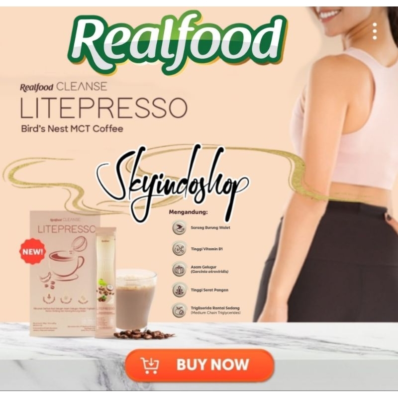 

Realfood Kopi Pelangsing | Coffee Birdnest | Cleanse Bird’s Nest MCT Coffee | Litepresso ( 12 Sachet ) | Minuman Kopi Kandungan Buah Dan Sarang Burung Walet Bersertifikat BPOM HALAL