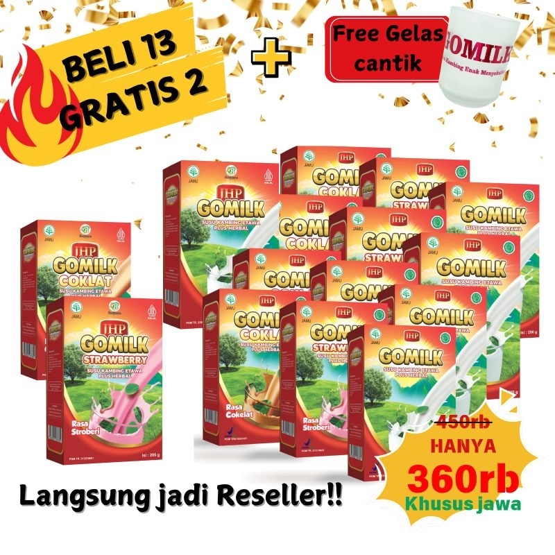 

PROMO GOMILK BELI 13 BOX FREE 2 BOX free gelas gomilk