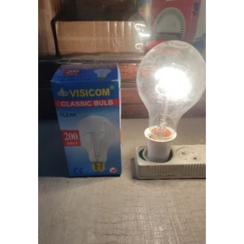 Lampu Pijar VISICOM 200 Watt Cahaya Kuning Hangat