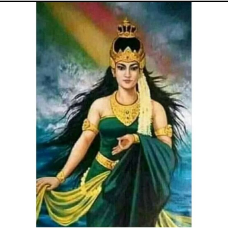 lukisan cetak Kanjeng ratu kidul plus bingkai uk 100x75