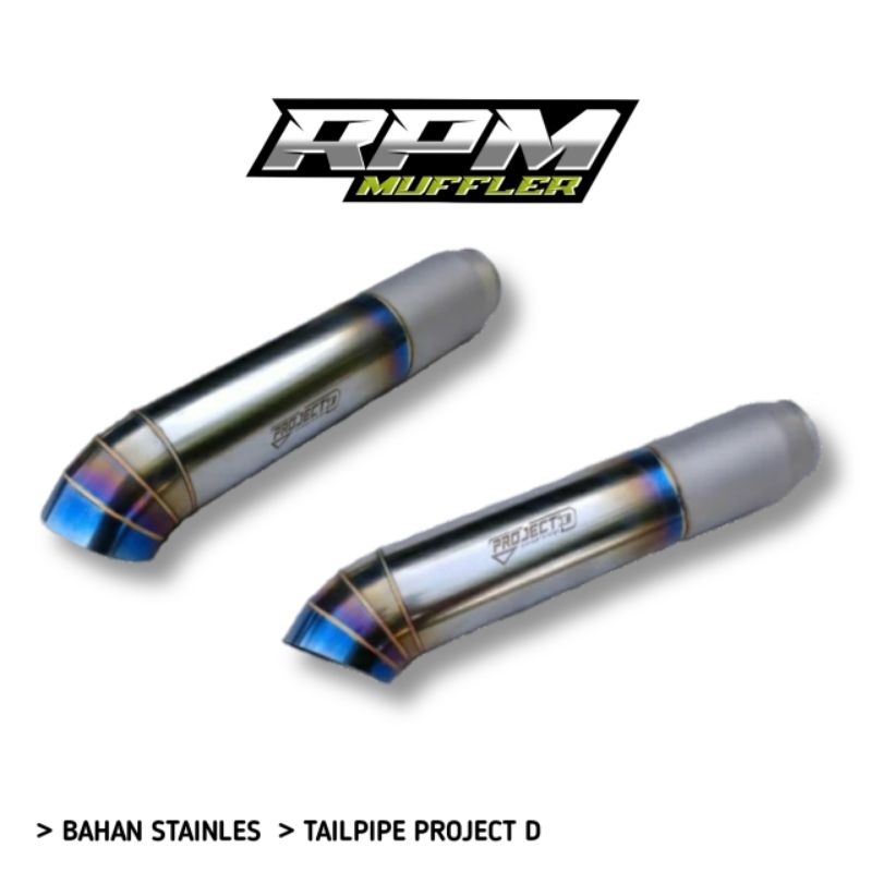 Tailpipe Mobil Diesel PROJECT.D tipe "Curved" (replika JTC titanium)