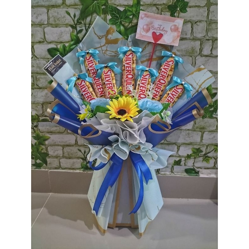 

Buket chocolate Silverqueen | Buket coklat murah | Buket snack | Haz_buket