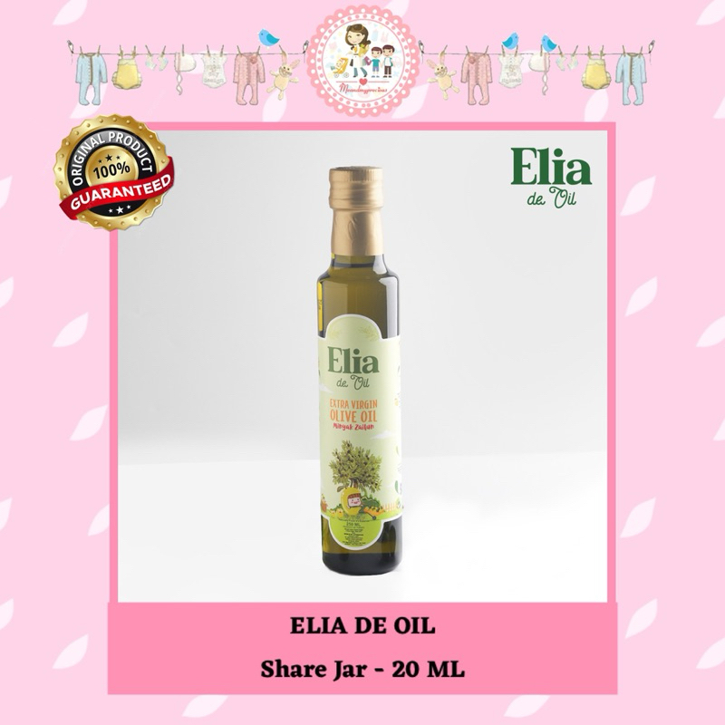 

MMP - ELIA DE OIL Olive Oil / Extra Virgin Olive Oil / EVOO / Minyak Zaitun Anak / MPASI Anak Share Jar 20 ML PACKING AMAN FREE Bubblewrap dan Dus