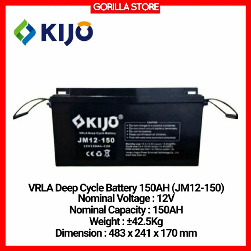Baterai Aki VRLA KIJO 12V 150AH