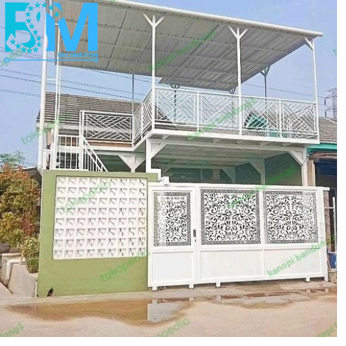 Kanopi balkon dak plat bordes & pagar cutting minimalis 1028 BSM DECORATION