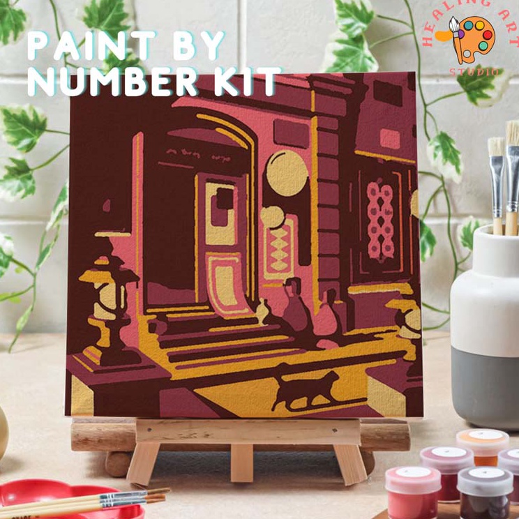 

Hot Brand Paint by number lukisan bangunan city ver 1 canvas 2x2 cm painting kit set melukis