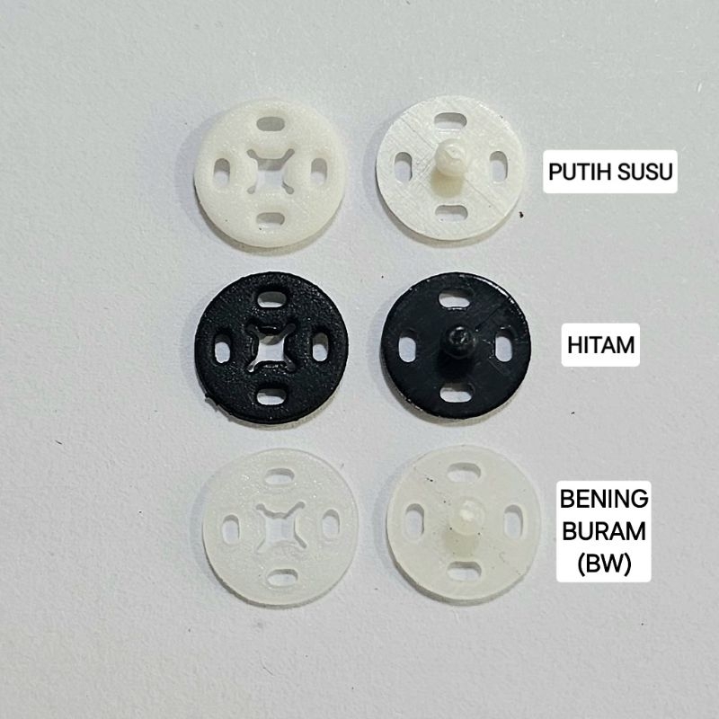 Kancing Cetet/Jepret Plastik 10mm/1cm @1000 pcs Kancing Klepet/Kancing Kebaya Snap/Knop Snap Button